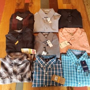 Lot of 9 button down shirts size small
